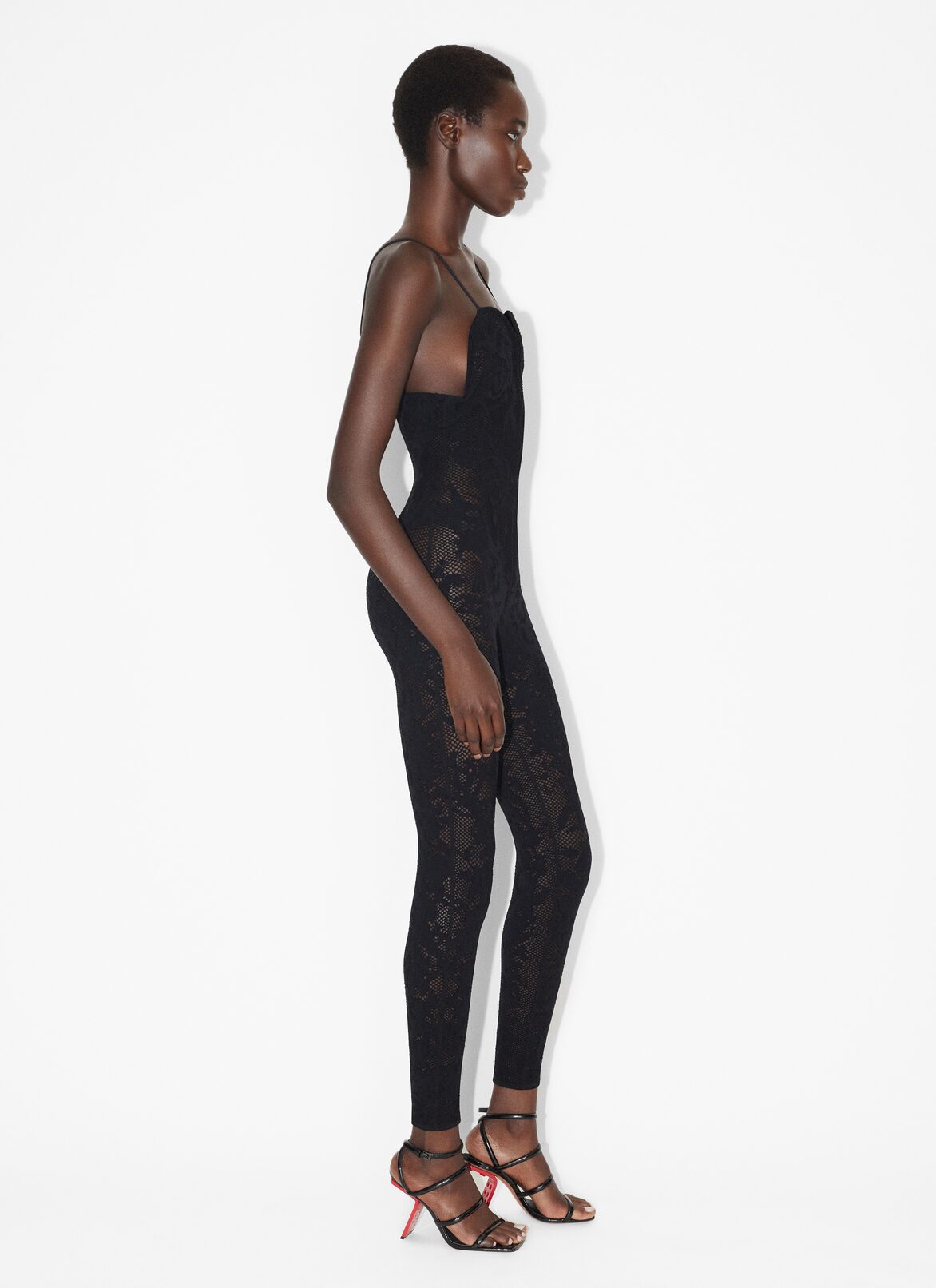 Laced jumpsuit ALAÏA BLACK LACED JUMPSUIT